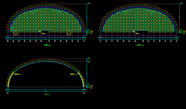 华蓥跨度110米，拱高35_7米煤棚网架